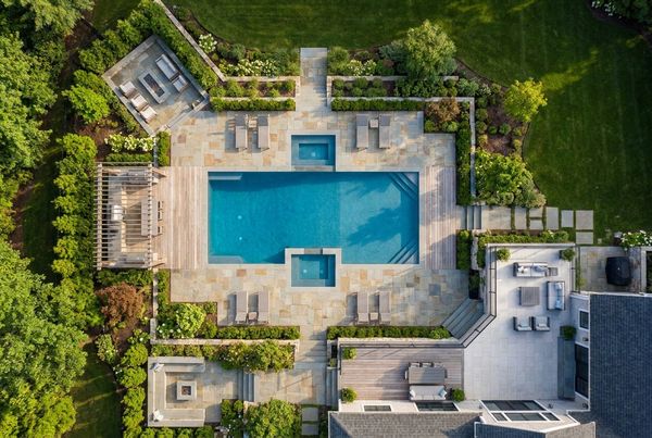 Modern backyard makeover with a cohesive material palette