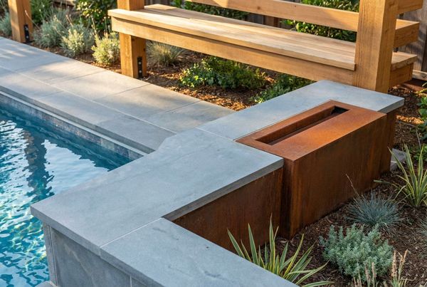 Aerial view of a completed backyard makeover