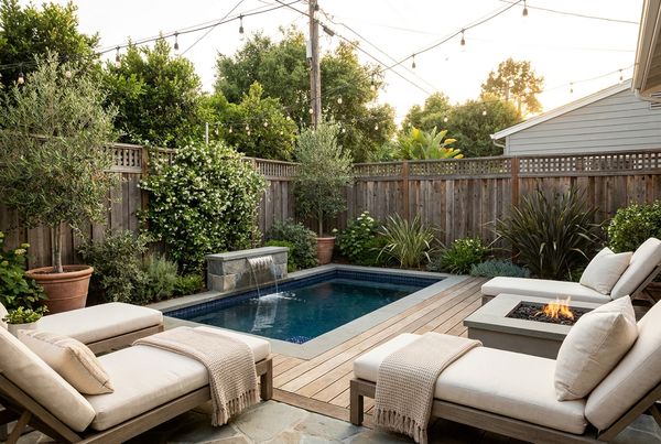 Backyard makeover with an outdoor kitchen and bar seating