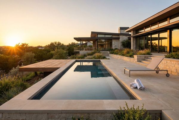 Stainless steel cold plunge tub on a modern deck