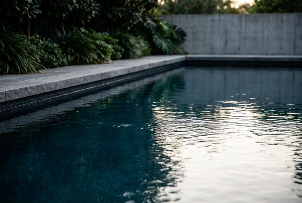 Close-up of dark pool water showing depth and reflection