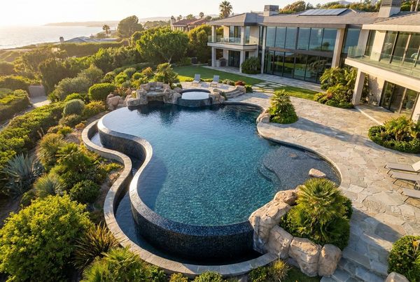 Custom gunite pool built by a local Liberty Hill pool builder