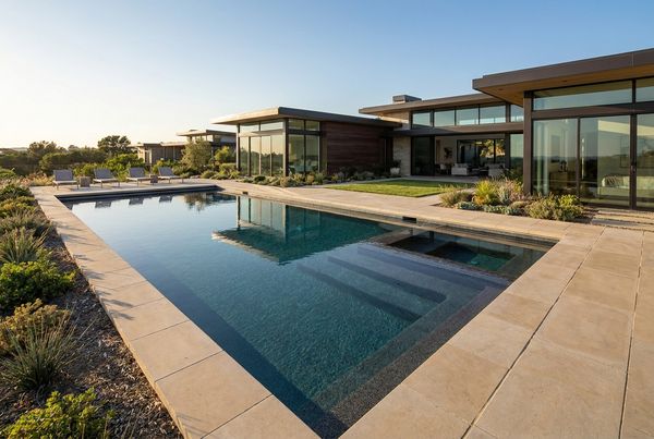 Custom gunite lap pool integrated into a modern courtyard