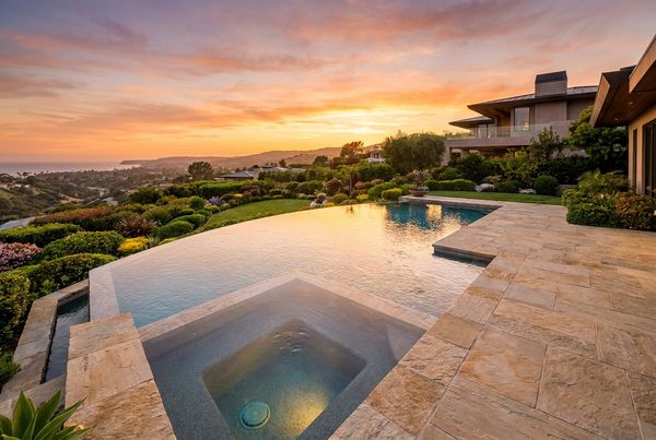 Rectangular inground pool with clean modern coping