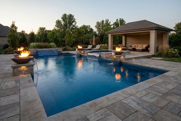 Inground pool with an infinity vanishing edge