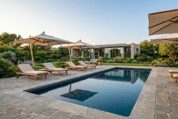 Compact inground pool in a small urban backyard