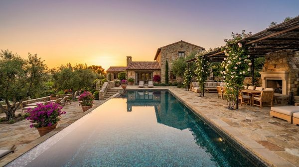 Mediterranean Backyard Ideas: Tuscan Pool & Villa Style