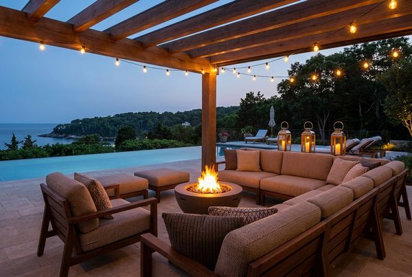 Outdoor patio furniture styled with powder-coated aluminum frames