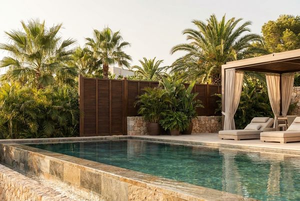 Secluded pool screened on all sides for total privacy