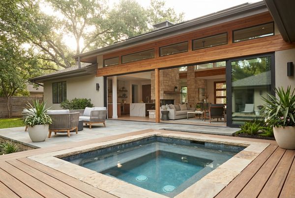 Pool remodel with a newly added attached spa and spillover feature