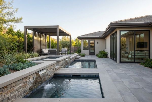 Modernized inground pool after a full remodel