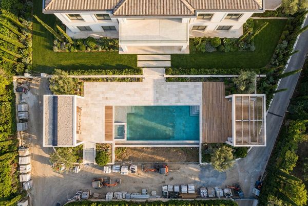 Remodeled pool with new glass waterline tile