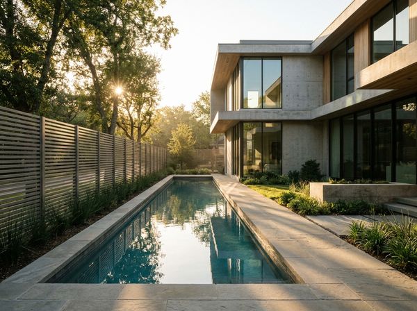 Compact pool with tidy surrounding deck