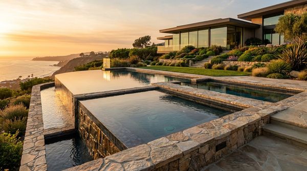 Spillover Spa Ideas: Raised Spa That Spills Into the Pool