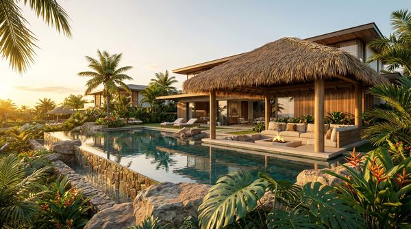 Tropical Backyard Ideas: Resort Pool & Lush Landscaping
