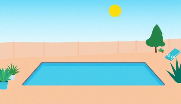 Serene Geometric Backyard Pool Scene